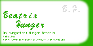 beatrix hunger business card